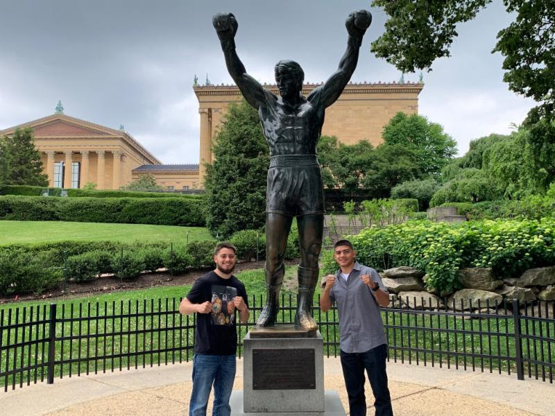 UNDEFEATED PROSPECTS RUBEN VILLA AND MICHAEL DUTCHOVER TOUR THE FIGHTING CITY OF PHILADELPHIA