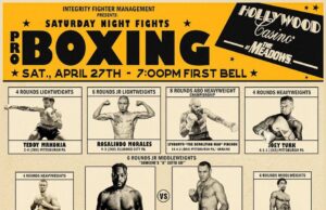 Integrity Fighter Management Presents a Big Night of Professional Boxing This Saturday, April 27th at The Hollywood Casino at the Meadows in Washington PA